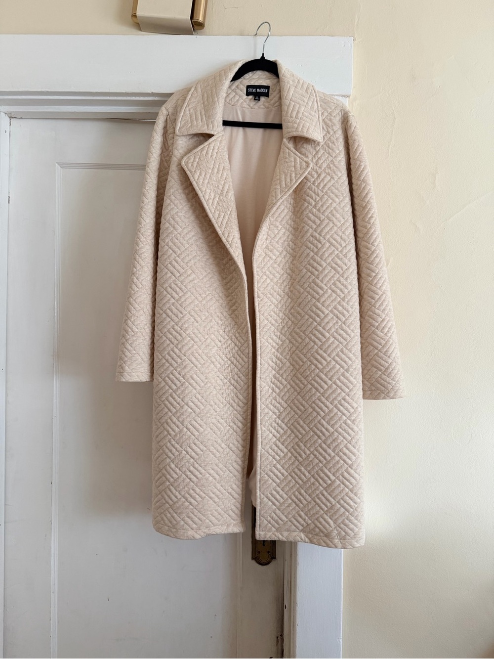 Steve Madden Cream Quilted Textured Coat